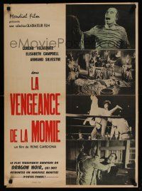 7t431 LAS LUCHADORAS CONTRA LA MOMIA French 22x30 1964 Wrestling Women vs Aztec Mummy, great art!