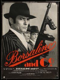 7t374 BORSALINO & CO. French 16x21 '74 Jacques Deray, cool c/u of gangster Alain Delon, Landi art!