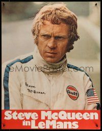 7t053 LE MANS teaser German '71 driver Steve McQueen in personalized uniform, white title design!