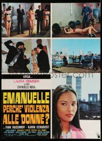 7t269 EMANUELLE AROUND THE WORLD Italian 26x36 pbusta '80 directed by Joe D'Amato, Laura Gemser!