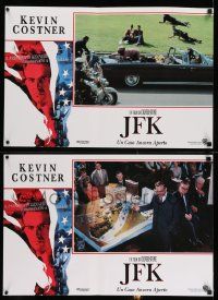 7t294 JFK set of 6 Italian 17x25 pbustas '91 directed by Oliver Stone, Costner as Jim Garrison!