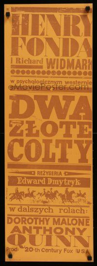 7t769 WARLOCK Polish 12x34 '64 cowboys Fonda & Widmark, cool design by Waldemar Swierzy!