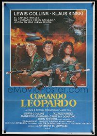 7t141 KOMMANDO LEOPARD Spanish '86 completely different art of Lewis Collins, Klaus Kinski by Jano