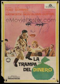 7t147 MONEY TRAP Spanish '65 Glenn Ford, Elke Sommer, Rita Hayworth, different art by Jano!