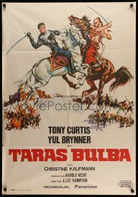 7t156 TARAS BULBA Spanish R75 Tony Curtis & Yul Brynner clash, art by McCarthy!