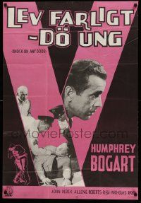 7t163 KNOCK ON ANY DOOR Swedish R59 Humphrey Bogart, John Derek, directed by Nicholas Ray!