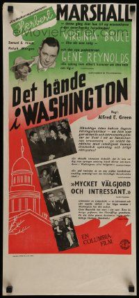 7t166 ADVENTURE IN WASHINGTON Swedish stolpe '41 Herbert Marshall, Bruce, scandal in Congress!