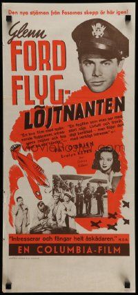 7t177 FLIGHT LIEUTENANT Swedish stolpe '43 Pat O'Brien, Evelyn Keyes, WWII pilots, Glenn Ford!