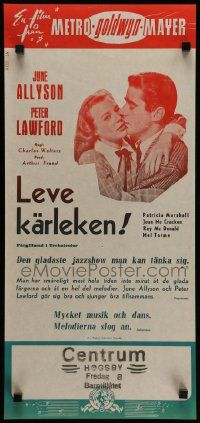 7t179 GOOD NEWS Swedish stolpe '48 completely different June Allyson & Peter Lawford kissing!