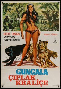 7t321 GUNGALA THE BLACK PANTHER GIRL Turkish '69 art of sexy jungle babe Kitty Swan!
