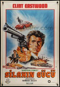 7t329 MAGNUM FORCE Turkish '73 different art of Clint Eastwood pointing his huge gun by Omer Muz!