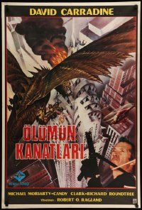 7t341 Q Turkish '84 David Carradine, cool different art of the winged serpent attacking!