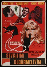 7t352 SCARLET LADY Turkish '74 La femme ecarlate, art of sexy Monica Vitti by Giorgio Olivetti!