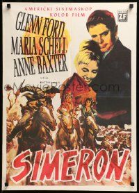 7t917 CIMARRON Yugoslavian 20x27 '60 directed by Anthony Mann, Glenn Ford, Maria Schell!
