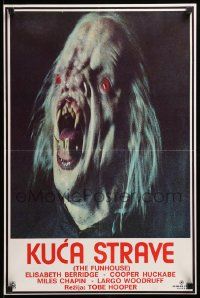 7t936 FUNHOUSE Yugoslavian 18x27 '81 Tobe Hooper, wild different carnival clown horror image!