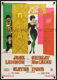 7t952 IRMA LA DOUCE Yugoslavian 20x28 '63 Shirley MacLaine & Jack Lemmon, Billy Wilder directed!