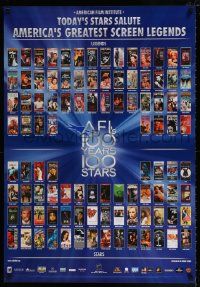 7w321 AFI'S 100 YEARS 100 STARS 27x39 video poster '99 classic posters w/Gilda, Casablanca & more!