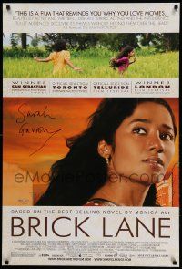 7w036 BRICK LANE signed 1sh '08 by director Sarah Gavron, pretty Tannishtha Chatterjee!