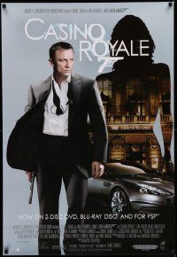 7w328 CASINO ROYALE 27x40 Canadian video poster '06 Daniel Craig as James Bond, Green silhouette!