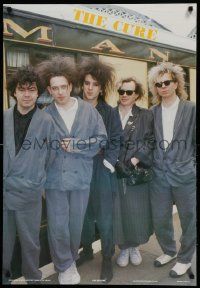 7w382 CURE 24x35 English commercial poster '86 cool image of Robert Smith and the band!