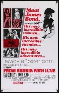 7w394 FROM RUSSIA WITH LOVE 25x40 English commercial poster '97 Connery is Fleming's James Bond!