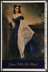7w086 GONE WITH THE WIND printer's test 26x40 commercial poster '91 art of Vivien Leigh by Carlton!
