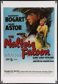 7w413 MALTESE FALCON 26x38 commercial poster '90s Humphrey Bogart, directed by John Huston!