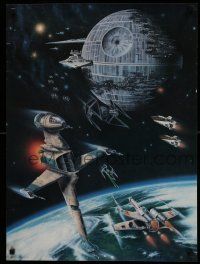 7w426 RETURN OF THE JEDI fan club 20x27 commercial poster '83 battle in front of the Death Star!