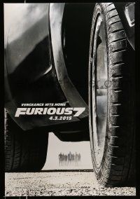 7w669 FURIOUS 7 teaser DS 1sh '15 Jason Statham, Dwayne Johnson, Vin Diesel, close up image of car!