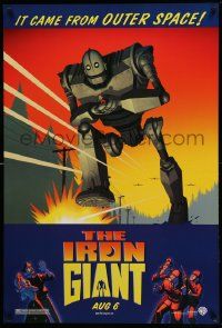 7w741 IRON GIANT advance DS 1sh '99 animated modern classic, cool cartoon robot artwork!