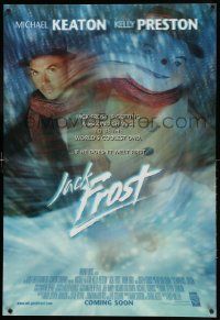7w747 JACK FROST advance lenticular 1sh '98 cool image of Michael Keaton turning into snowman!