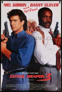7w779 LETHAL WEAPON 3 advance 1sh '92 great image of cops Mel Gibson, Glover, & Joe Pesci!