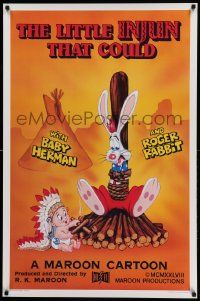 7w781 LITTLE INJUN THAT COULD Kilian 1sh '88 Roger Rabbit & Baby Herman, Native American art!