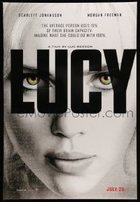 7w793 LUCY teaser DS 1sh '14 cool image of Scarlett Johansson in the title role!