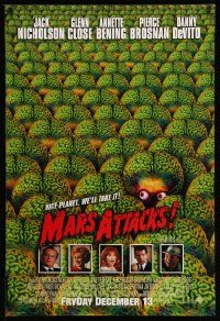 7w805 MARS ATTACKS! int'l advance DS 1sh '96 directed by Tim Burton, great image of many aliens!