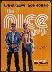 7w831 NICE GUYS teaser DS 1sh '16 great full-length image of Ryan Gosling and Russell Crowe!