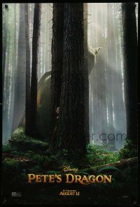 7w855 PETE'S DRAGON teaser DS 1sh '16 great image of Oakes Fegley in the title role in forest!