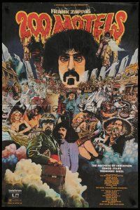7w155 200 MOTELS 22x33 special '71 directed by Frank Zappa, rock 'n' roll, McMacken artwork!
