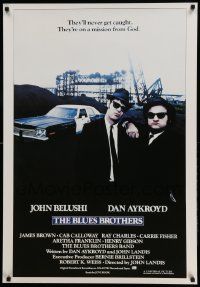 7w452 BLUES BROTHERS REPRO 27x39 special '80s John Belushi & Dan Aykroyd, John Landis classic!