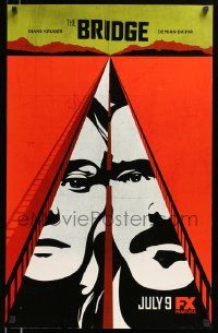 7w288 BRIDGE tv poster '13 completely different artwork of Diane Kruger & Demian Bichir!