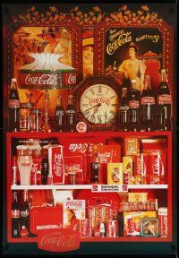 7w068 COCA-COLA 27x39 Dutch advertising poster '80s really cool image of soft drink items!
