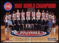 7w178 DETROIT PISTONS 18x25 special '90 the 1990 World Champions, basketball!