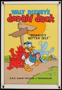 7w049 DONALD'S BETTER SELF 21x31 art print '70s-80s art of Donald Duck - angel and devil!