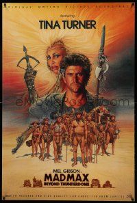 7w110 MAD MAX BEYOND THUNDERDOME 24x36 music poster '85 Mel Gibson & Tina Turner by Richard Amsel!