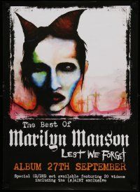 7w112 MARILYN MANSON 20x28 music poster '04 Lest We Forget: The Best Of, art by the star himself!