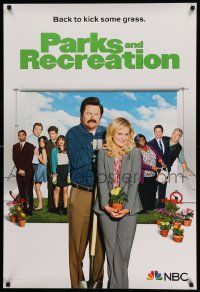 7w303 PARKS & RECREATION tv poster '09 Amy Poehler, Nick Offerman as Ron Swanson, Aubrey Plaza!