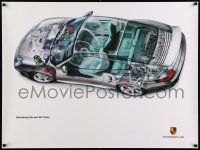 7w079 PORSCHE 30x40 German advertising poster '99 cool cutaway of the 911 Turbo!