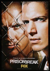 7w305 PRISON BREAK tv poster '07 Dominic Purcell, Wentworth Miller!
