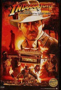 7w489 RAIDERS OF THE LOST ARK IMAX mini poster R12 great art of adventurer Harrison Ford by Raats!