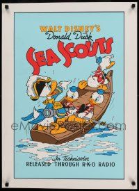 7w058 SEA SCOUTS 23x31 art print '70s-80s Disney, Donald Duck w/Huey, Dewy and Louie!